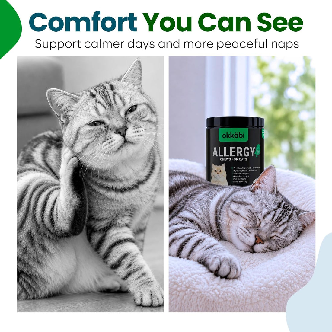 Allergy Chews for Cats Salmon 200 Count with Quercetin