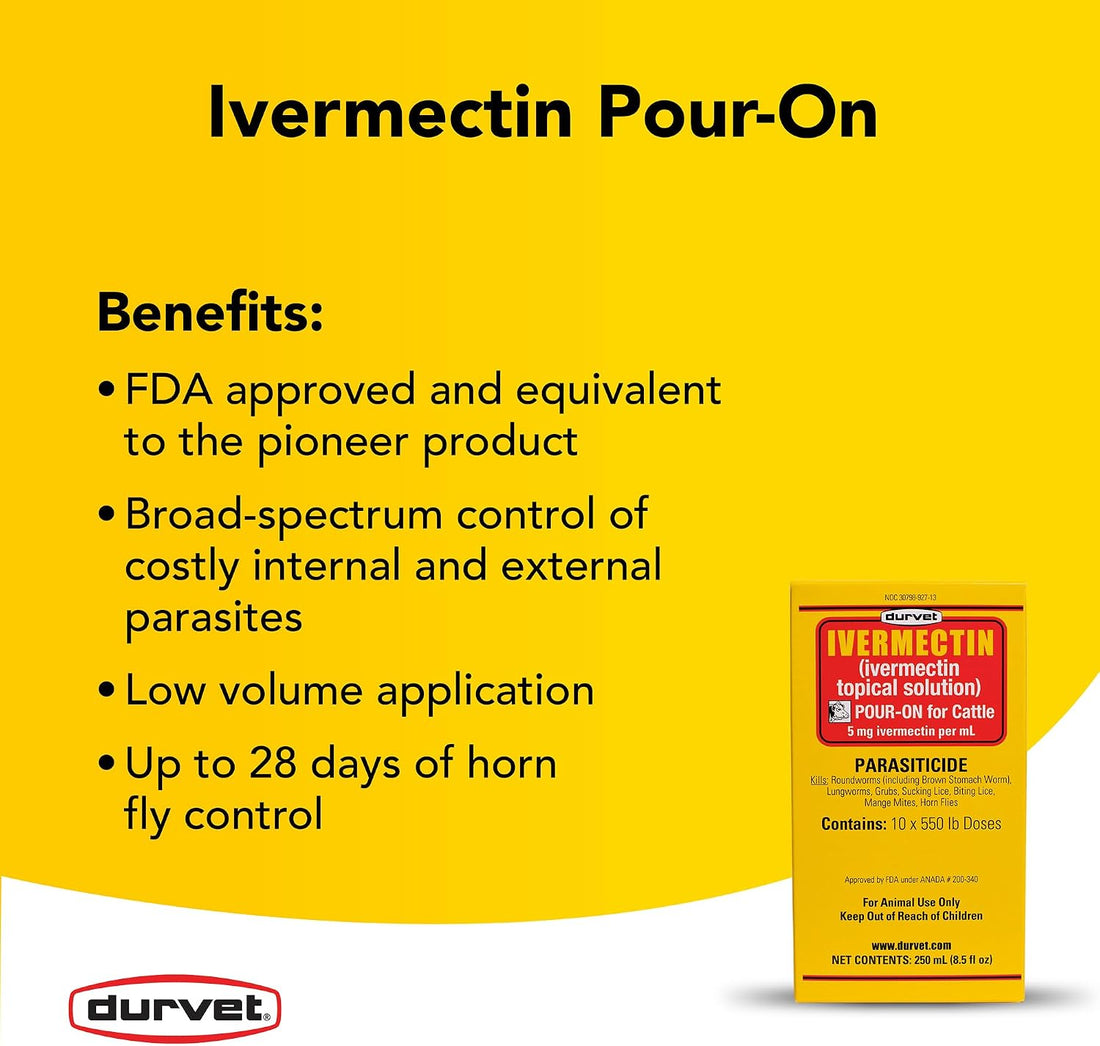 Durvet Ivermectin Pour On Cattle Dewormer 5mg/ml