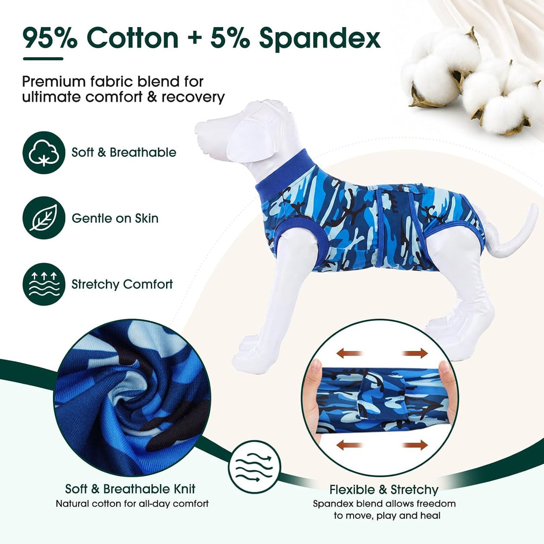 Kuoser Recovery Suit for Dogs Cats