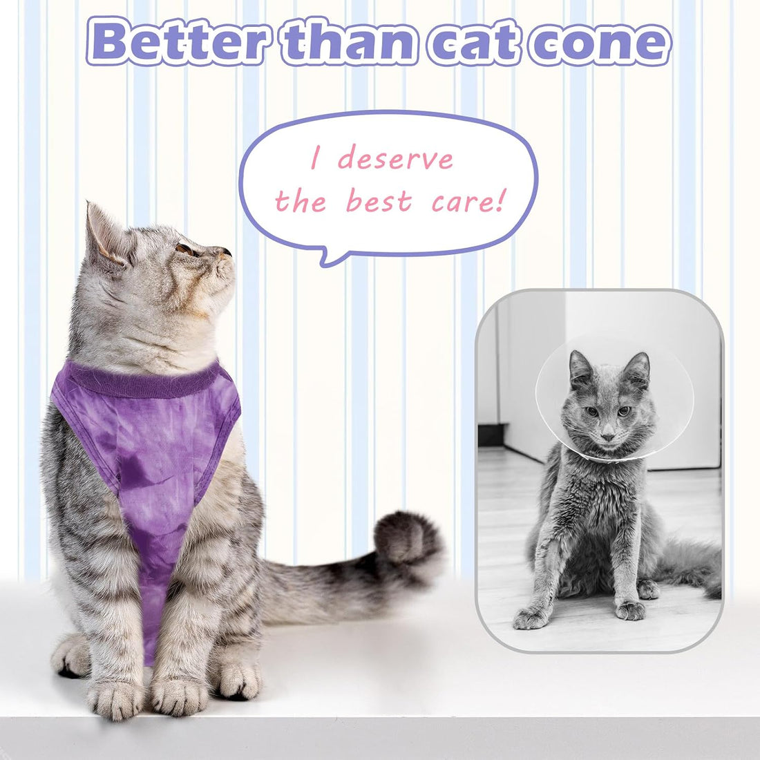 2Pack Cat Surgery Recovery Suit Female,Cat Onesie for Cat After