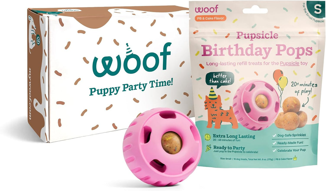 WOOF Pupsicle Party Pack - Large Blue Pupsicle + Large Birthday Pops