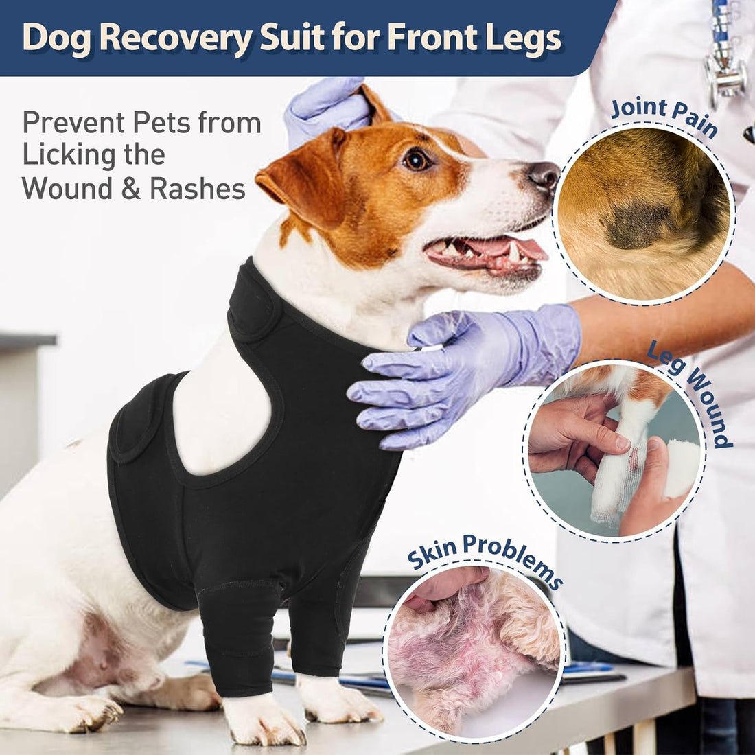 IDOMIK Dog Recovery Suit for Front Legs,Dog Recovery Sleeve Elbow