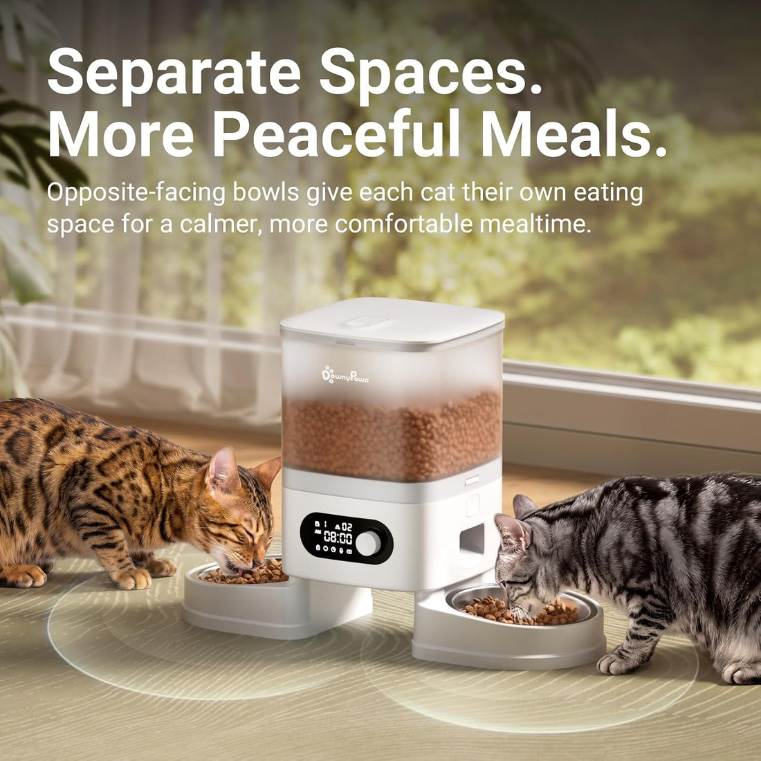 DownyPaws Automatic Cat Feeder 2 Cats