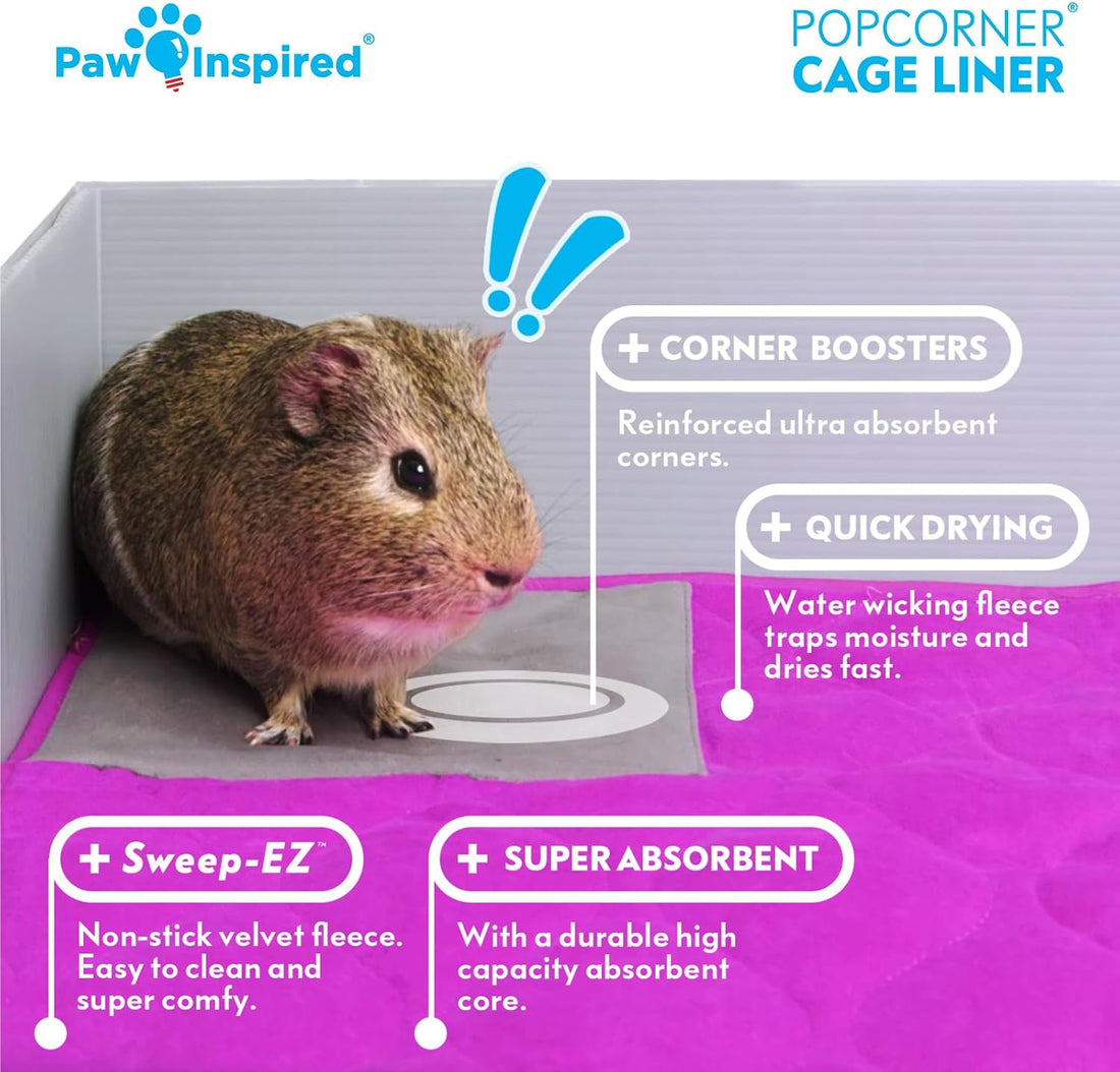 Paw Inspired PopCorner Washable Fleece Cage Liners, Midwest