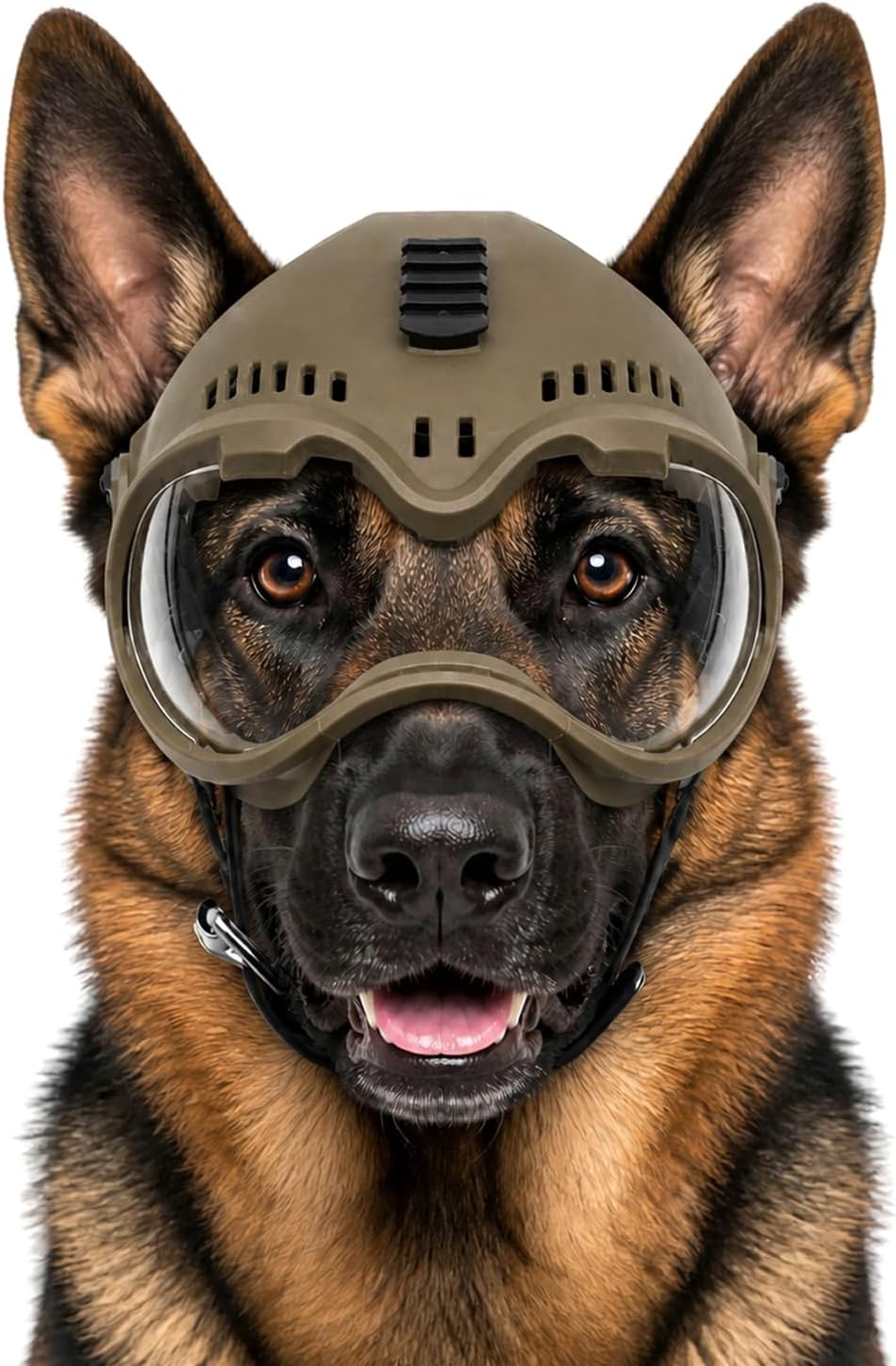 K9 Tactical Dog Helmet with Goggles, Earmuffs Protection Set