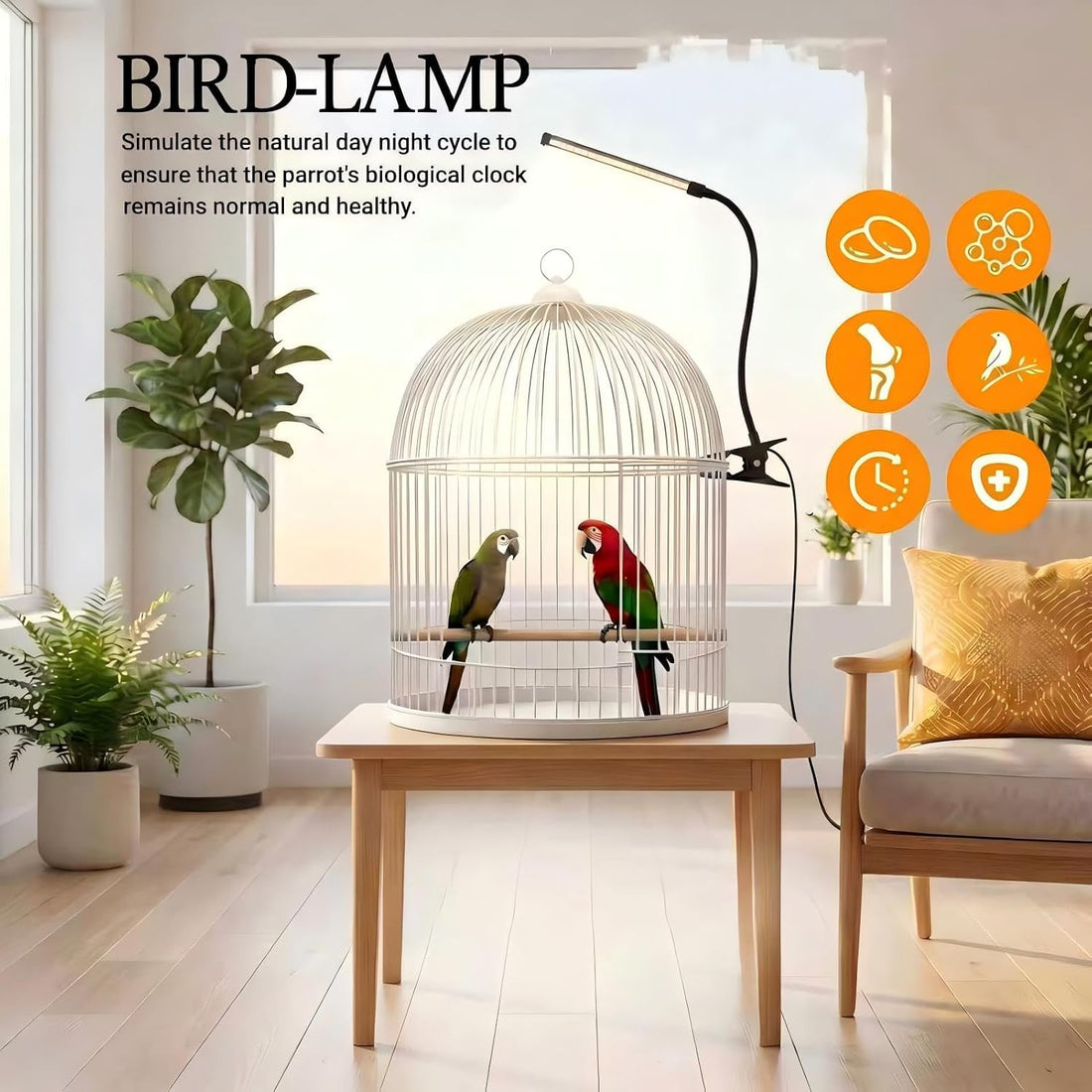 Bird Light Timer, 10-Level Dim, Sunlight Simul