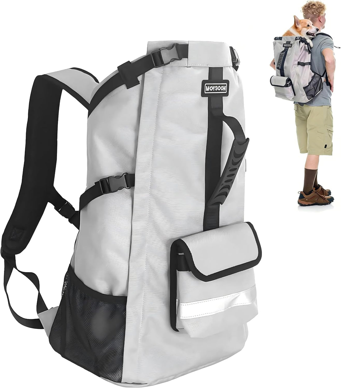 FOXFOCUS Dog Backpack Carrier for Medium Dogs - 4-Layer Protection