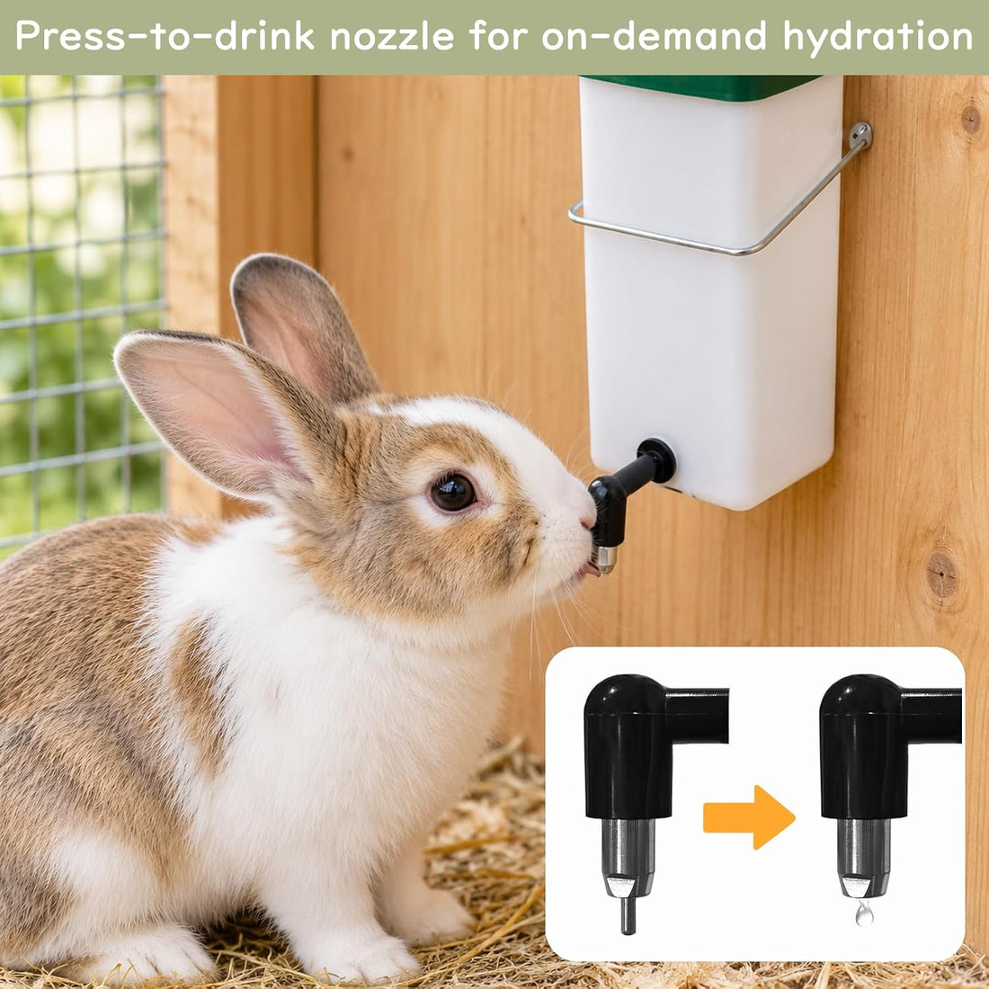 Rabbit Water Bottle 33.8oz, Hanging Small Pet Water Dispenser