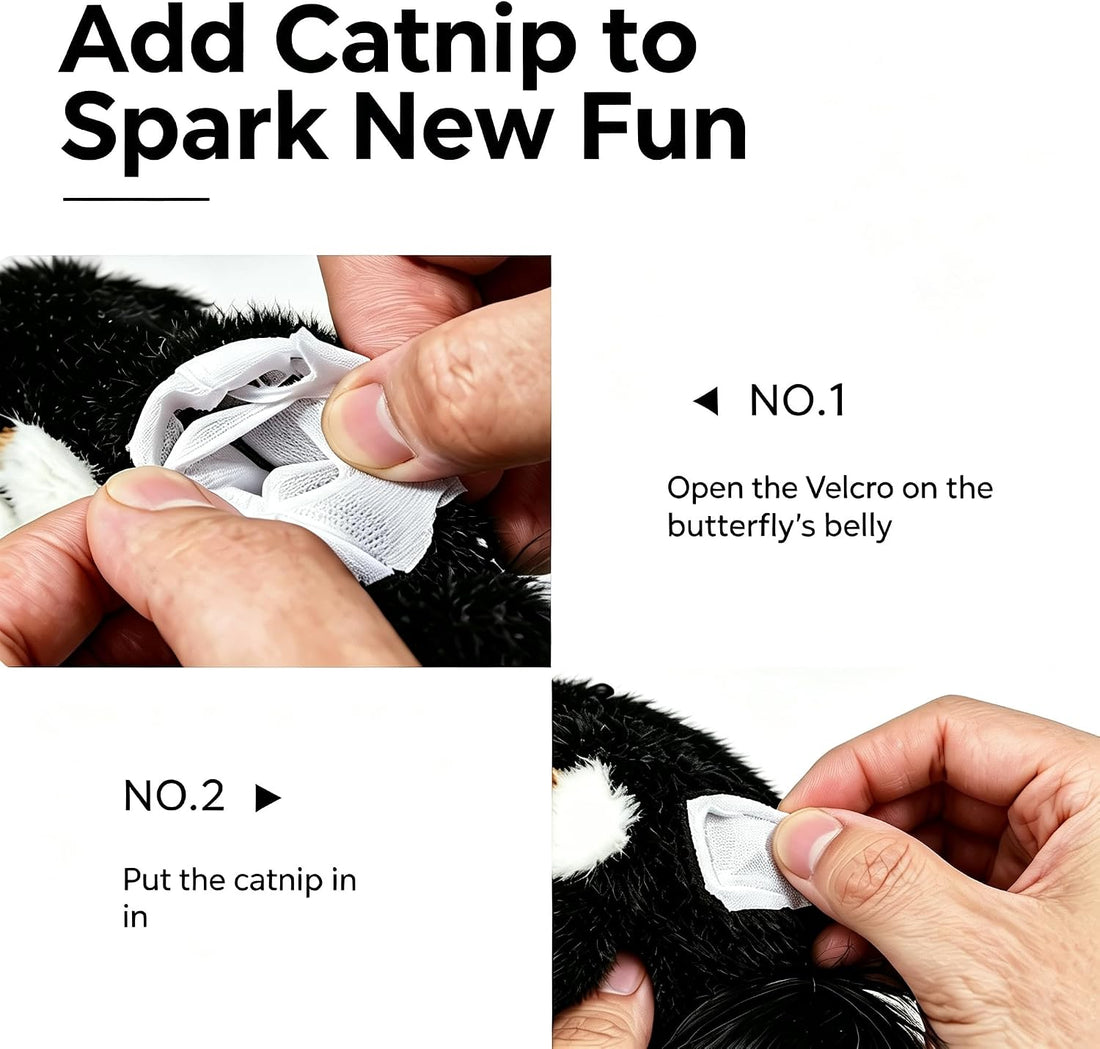 Interactive Cat Toy, Smart Flapping Wings Butterfly (No Flying
