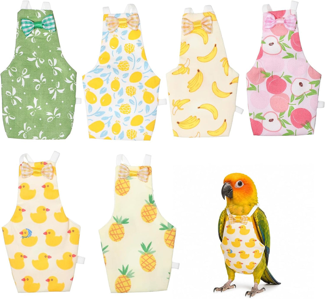 6 PCS Bird Diapers Reusable Parrot Diaper with Waterproof Inner