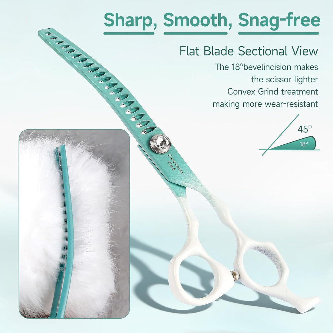 Curved Chunkers Scissors for Dog Grooming-7" Dog Grooming Scissors