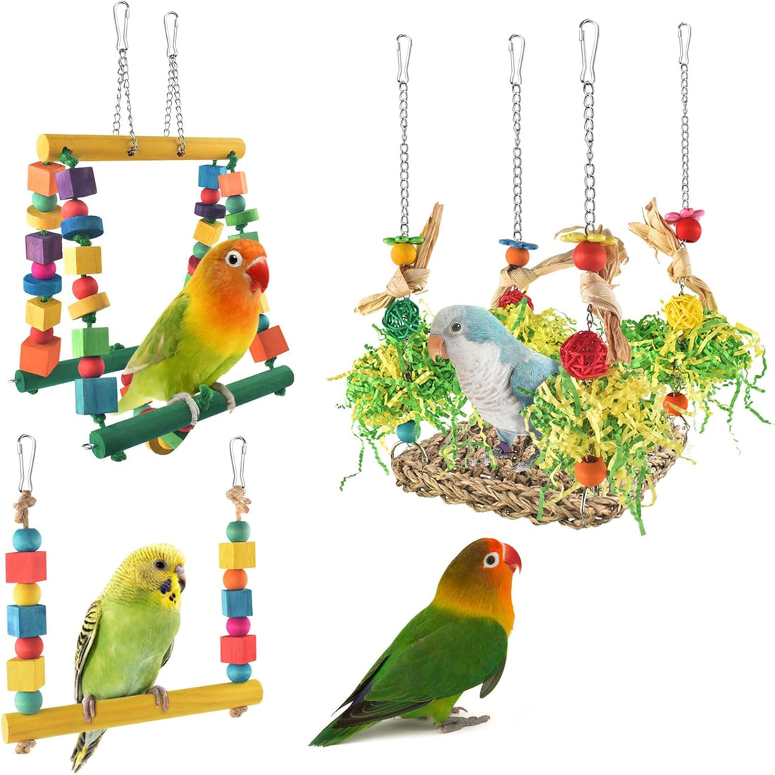 DBNESS Bird Hammock Toys Parakeet Perches Swing