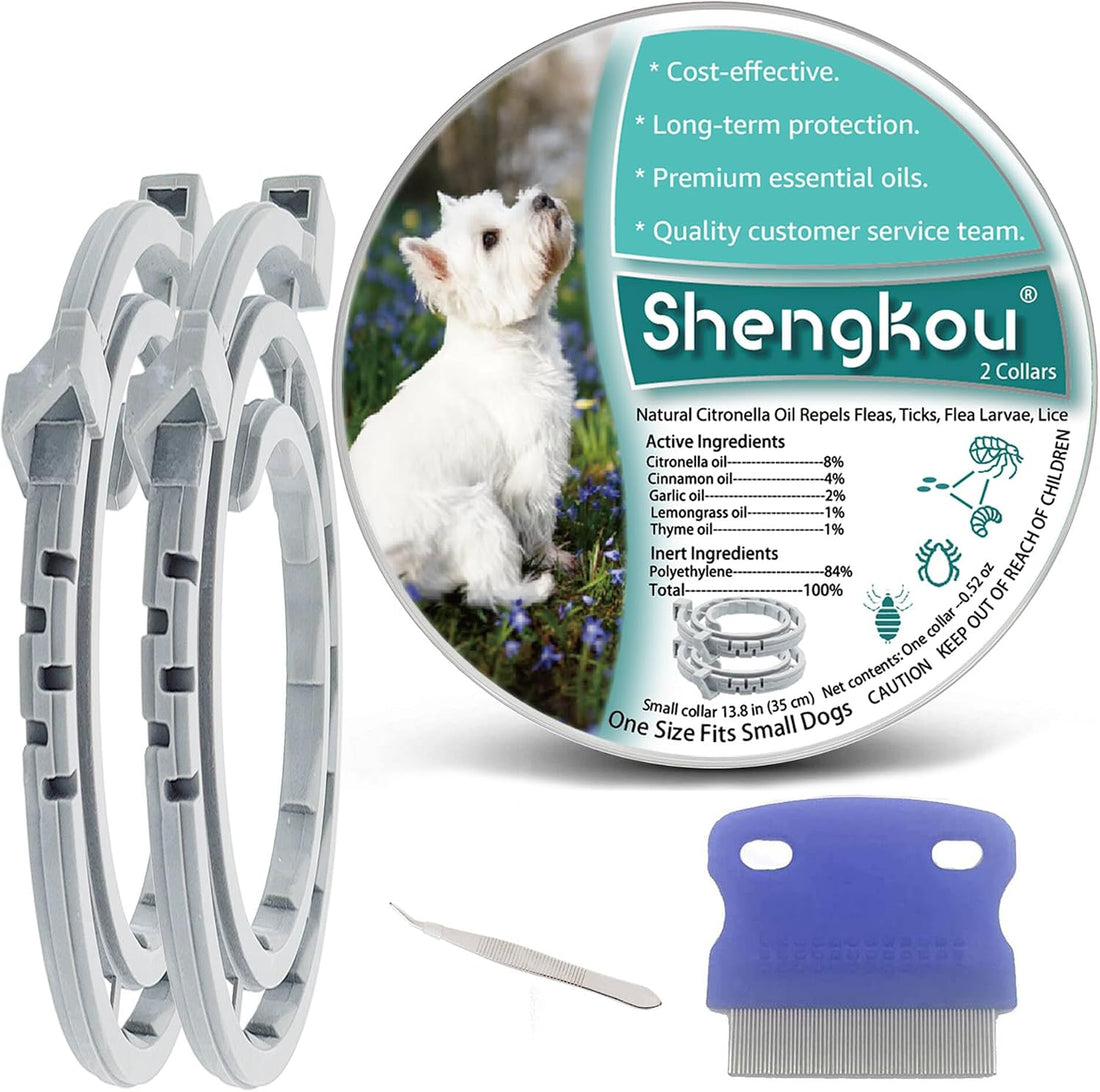 Natural Flea and Tick Collar for Puppies - 12-Month Protection