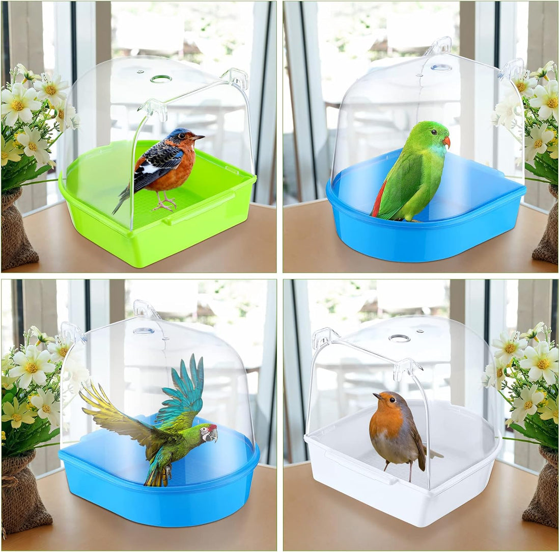 Honeydak 3 Pieces Clear Bird Bath for Cage Parakeet Bird Cage
