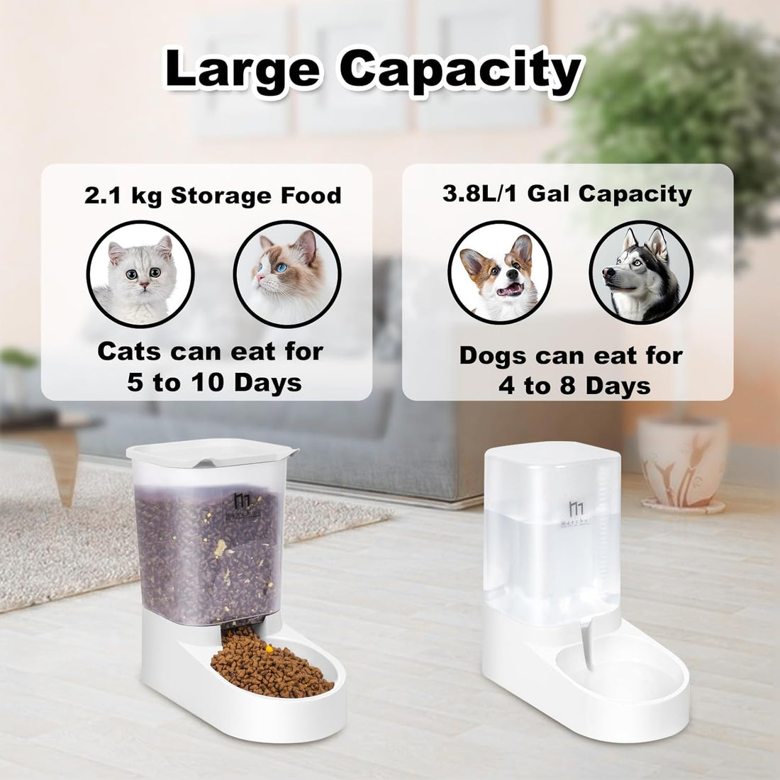 Marchul Dog Feeder, Gravity Cat Feeder and Water Dispenser Set