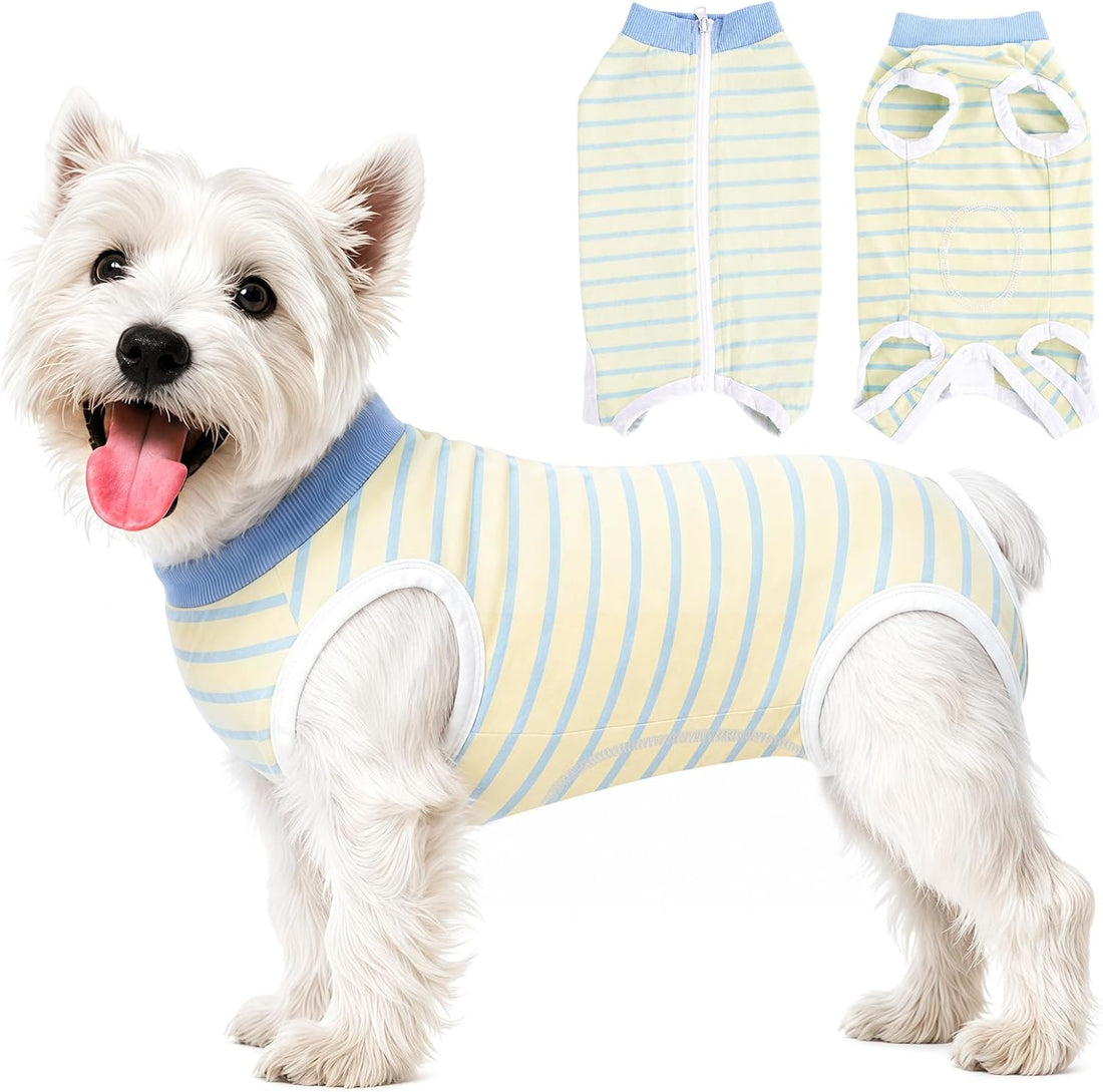 Surgery Suit for Female Dog After Spaying with Back Zipper
