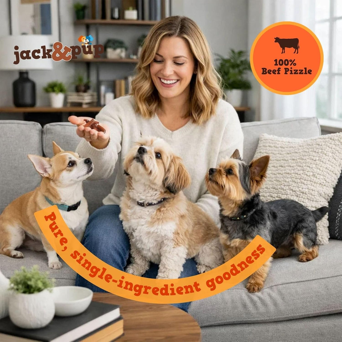Jack&Pup Bully Bites, Small Bully Sticks for Small Dogs