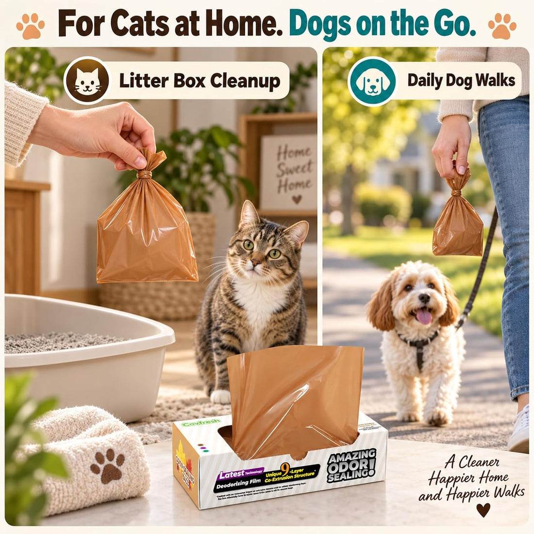 Covfresh Odor-Sealing Cat Poop Bags XS, 220 Count