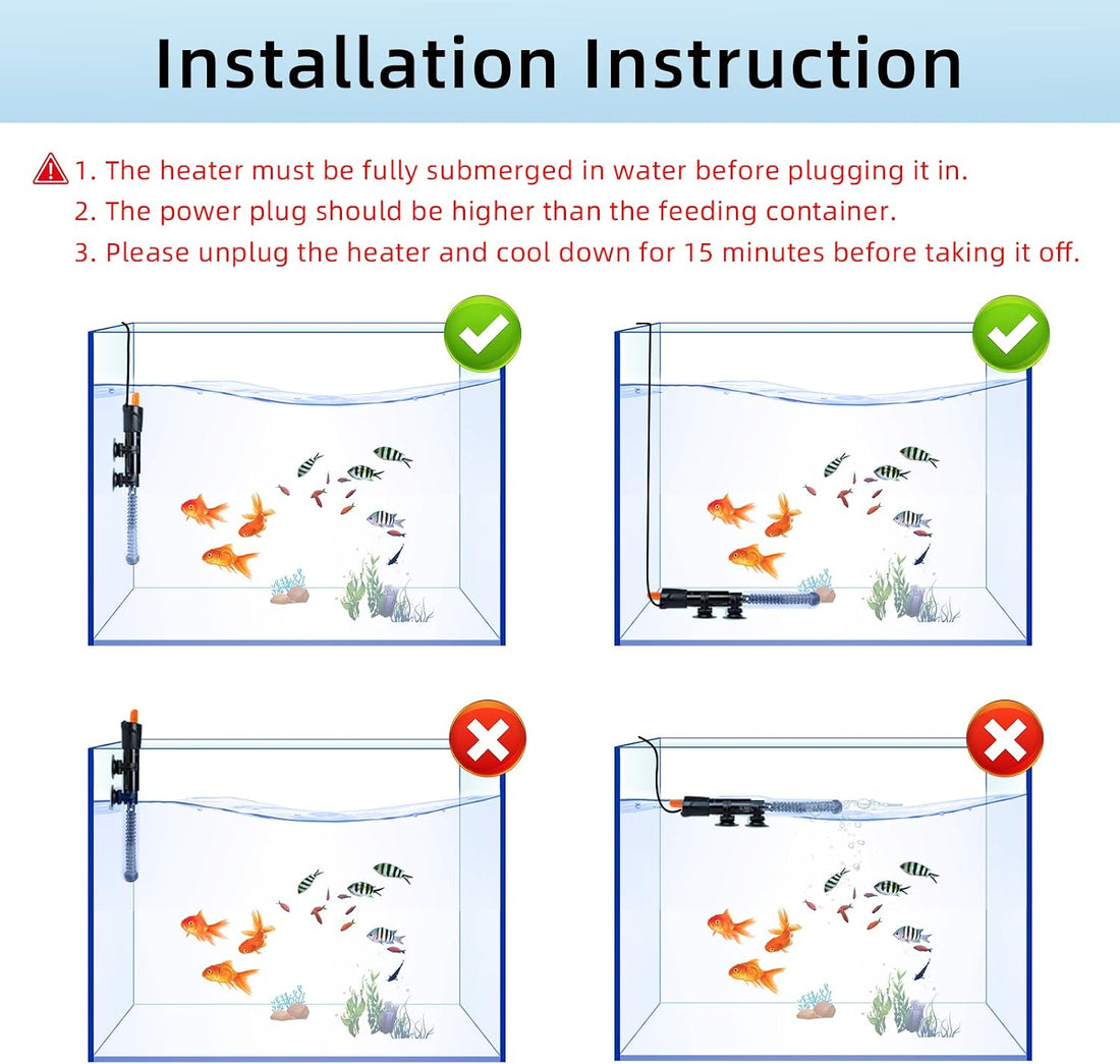 HiTauing Aquarium Heater 25W/50W/100W/200W/300W