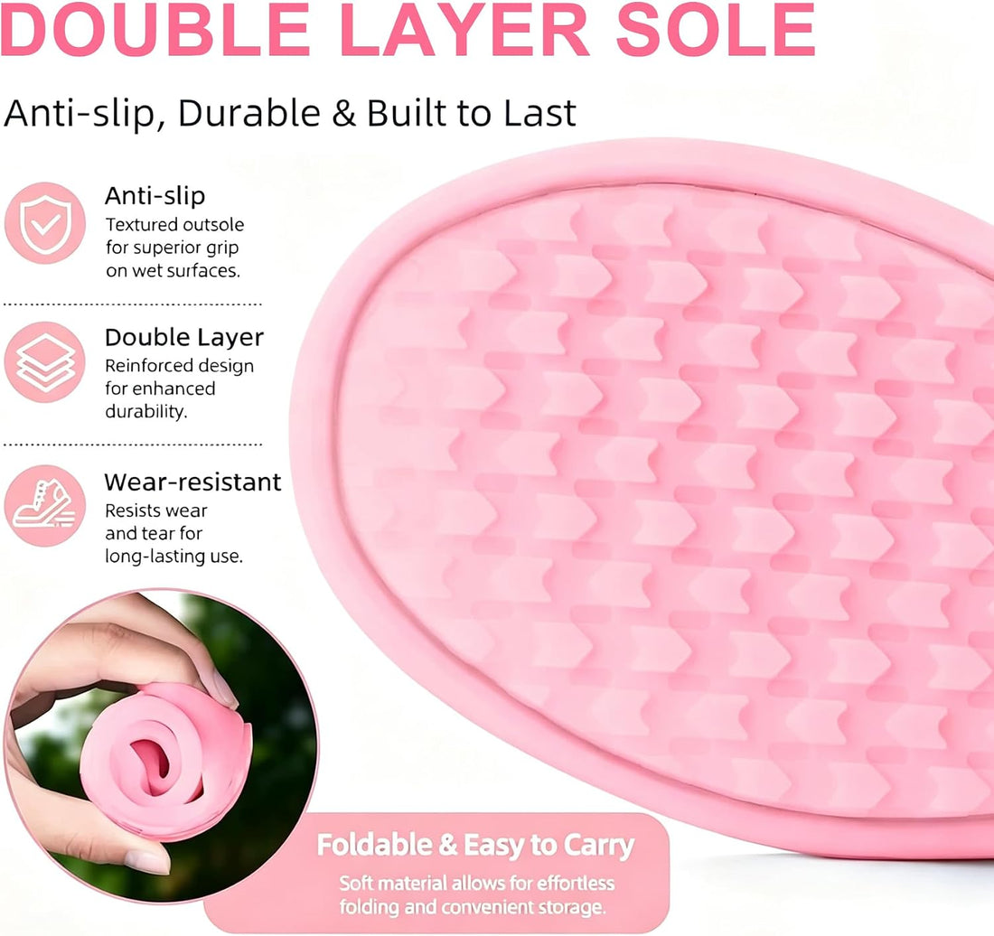 3PCS Pink Dog Bath Kit with Bath Gloves, Shoe Covers, Scrubber