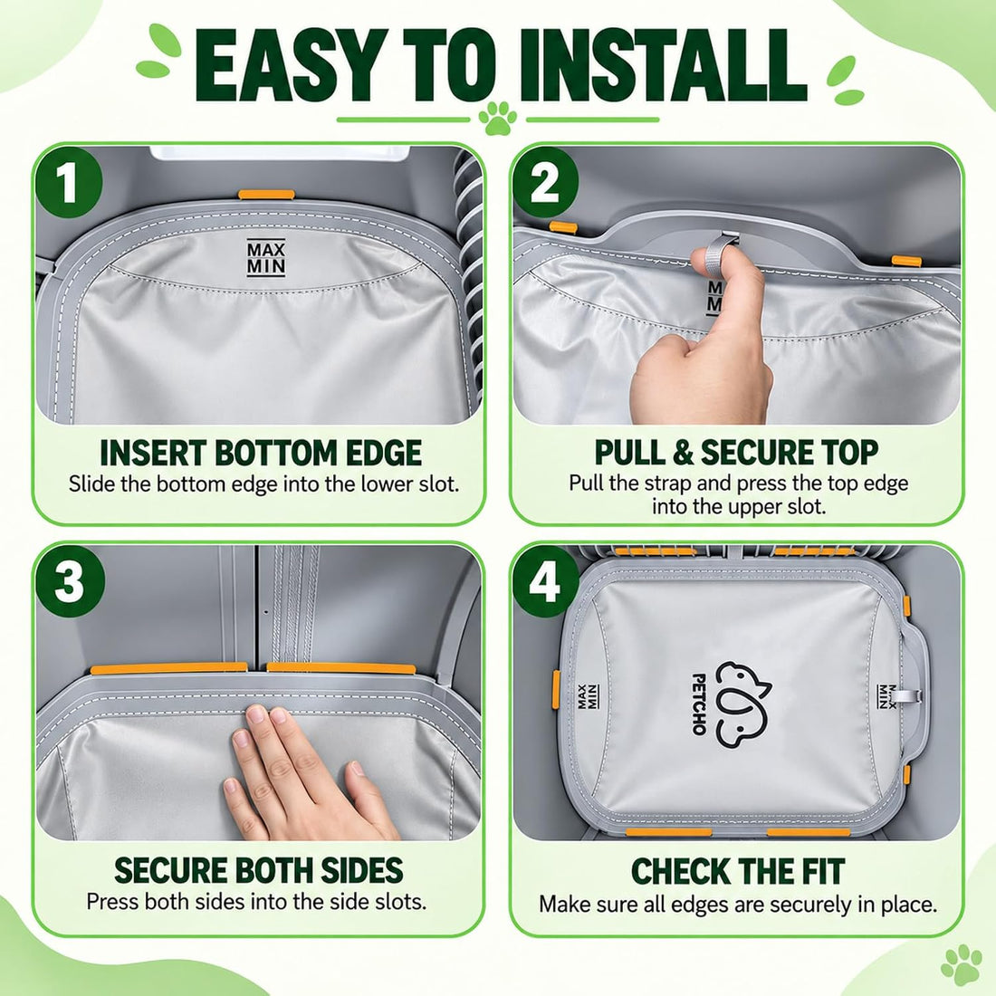 2-Pack Self Cleaning Litter Box Waterproof Pad Replacement Parts