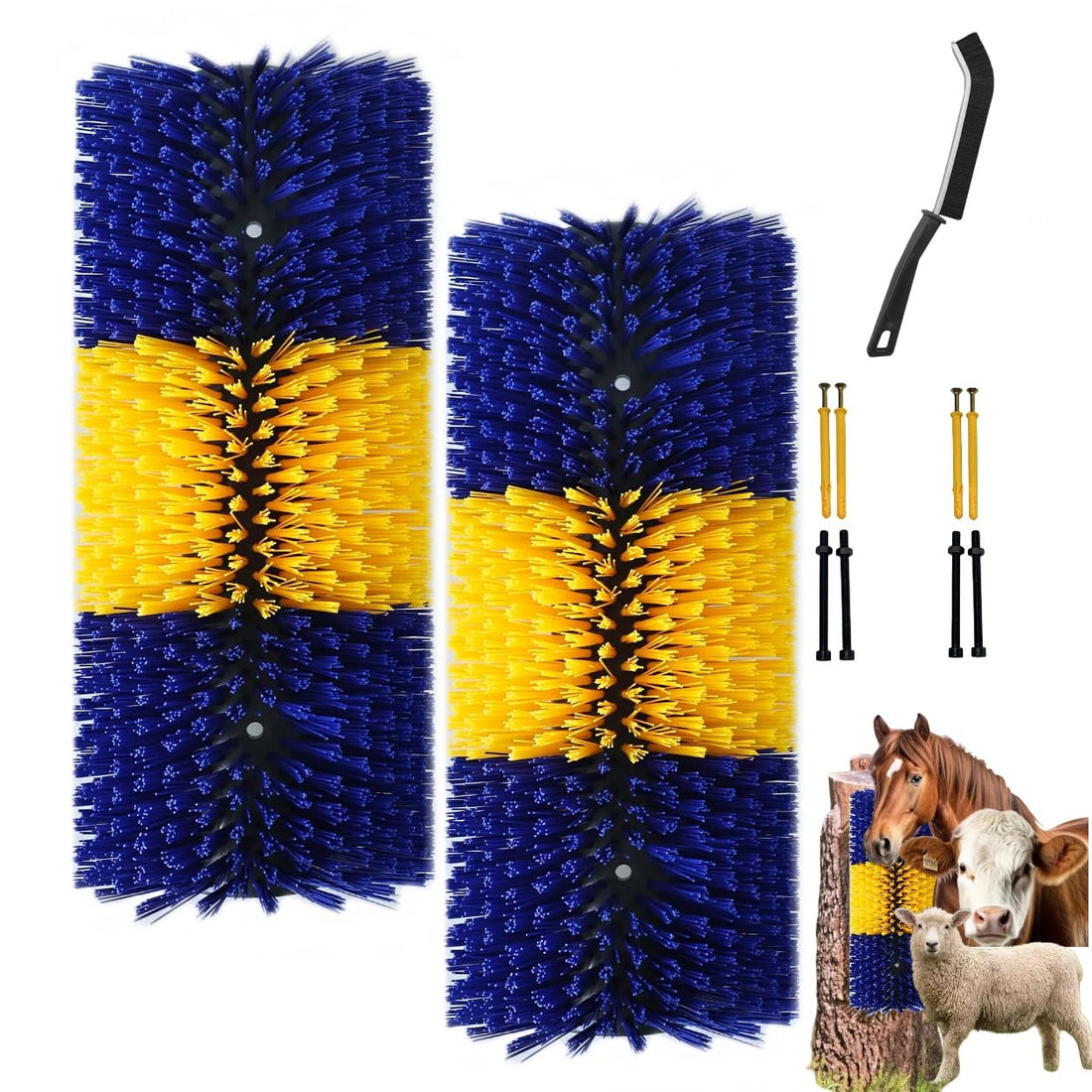 2PCS Livestock Scratching Brush