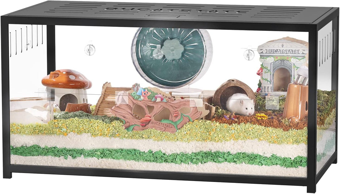 BUCATSTATE Hamster Cage 2.0, Large Hamster Enclosure (39in, White)