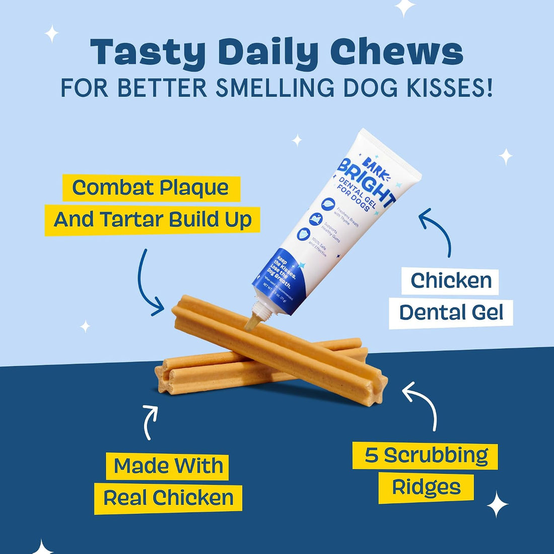 BARKBOX Bright Dental Care Kit - for Dogs - for Large Breeds (50+ lbs)