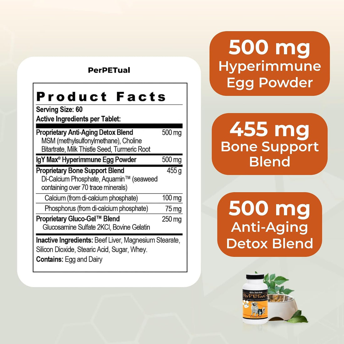 Youngevity Perpetual Plus Dog Supplement for Healthy Aging, 60 Tablets