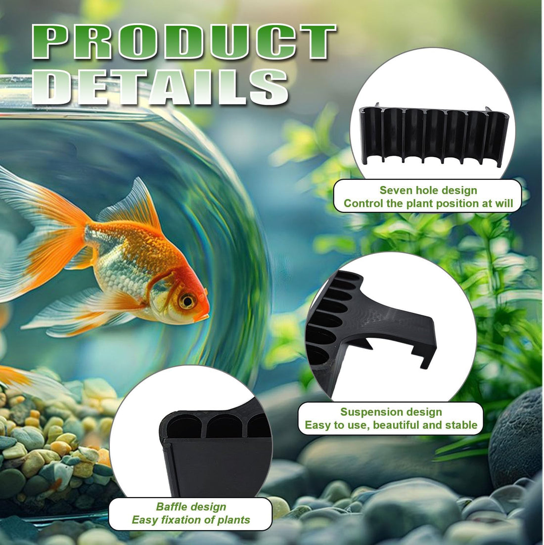2PC 7 Holes Upgraded Aquarium Plant Holder