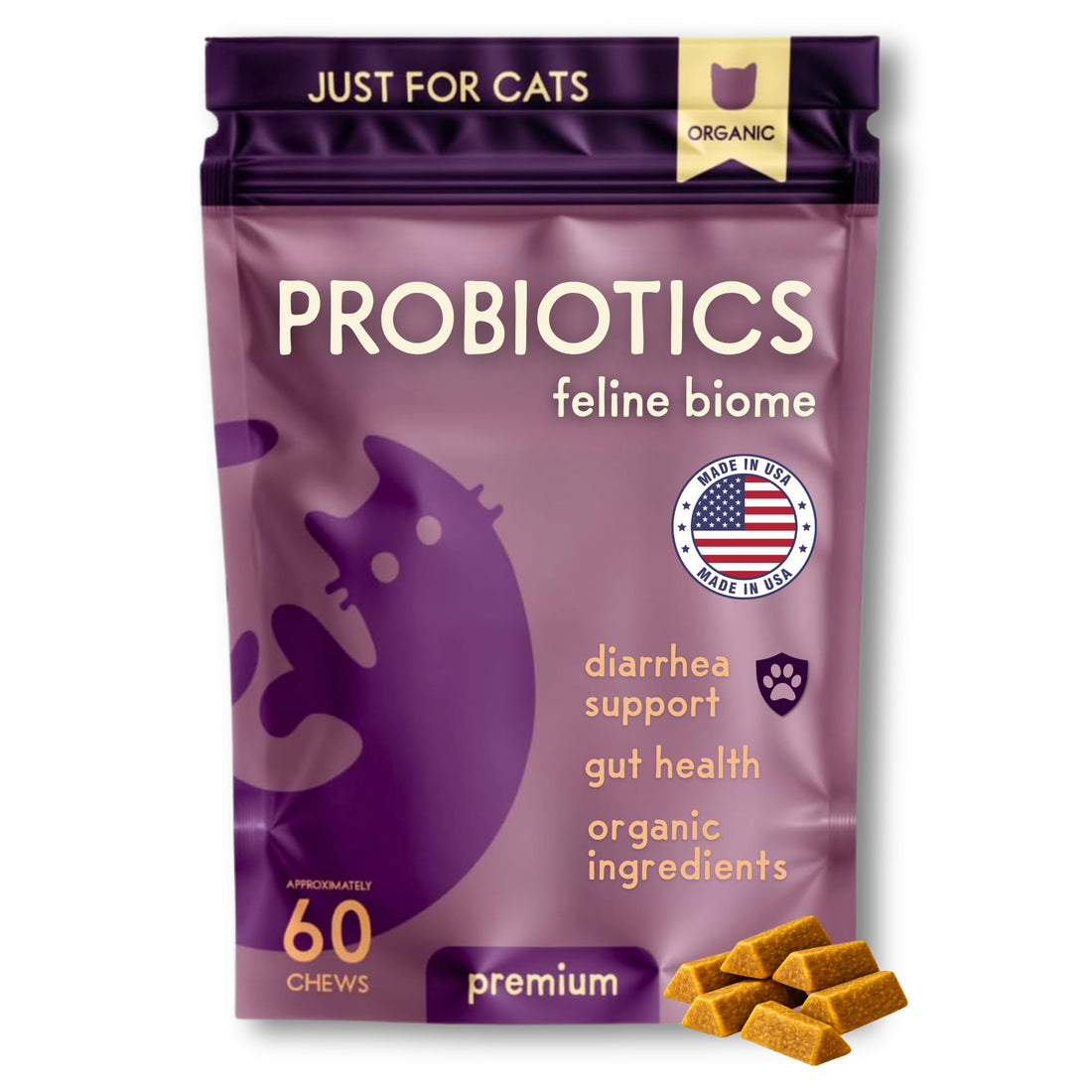 PURPLE CAT Probiotics for Cats, Gut and Digestive Health Support
