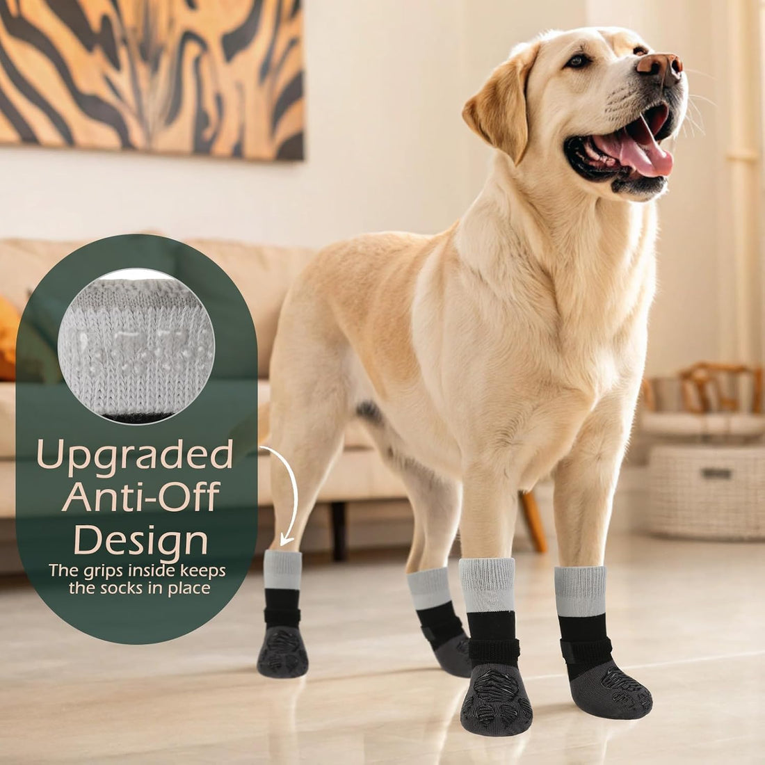 EXPAWLORER Anti Slip Dog Socks to Prevent Licking Paws,Anti Off Dog