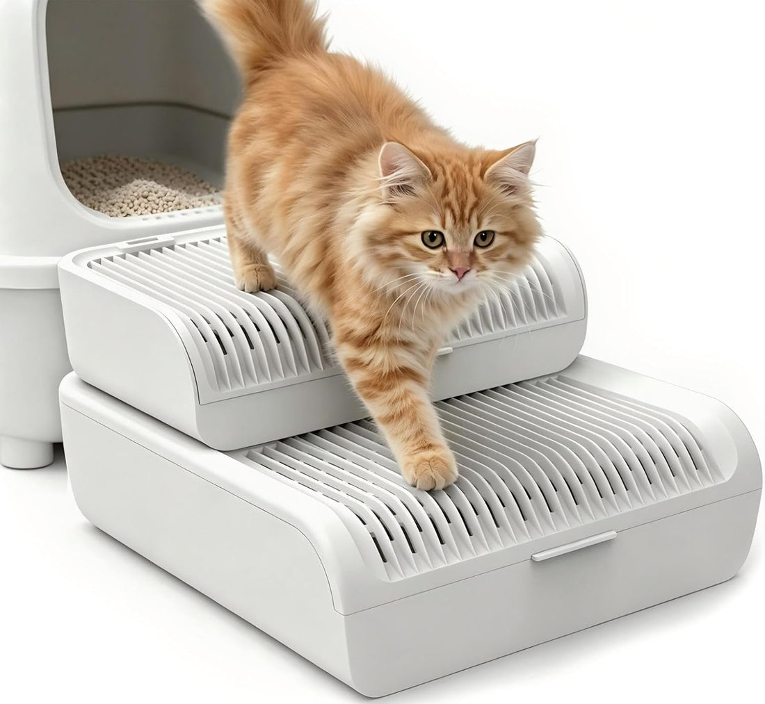 Litter Box Step for Cats, 15.2"ร12.3" Wide Litter Box Ramp Non-Slip