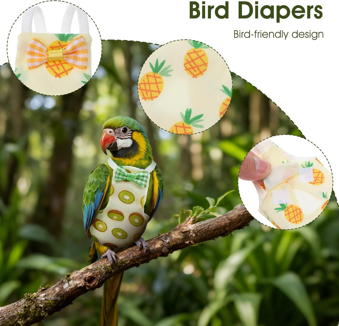 4 Pcs Bird Diaper, Cute Pet Bird Diaper Parrot Nappy