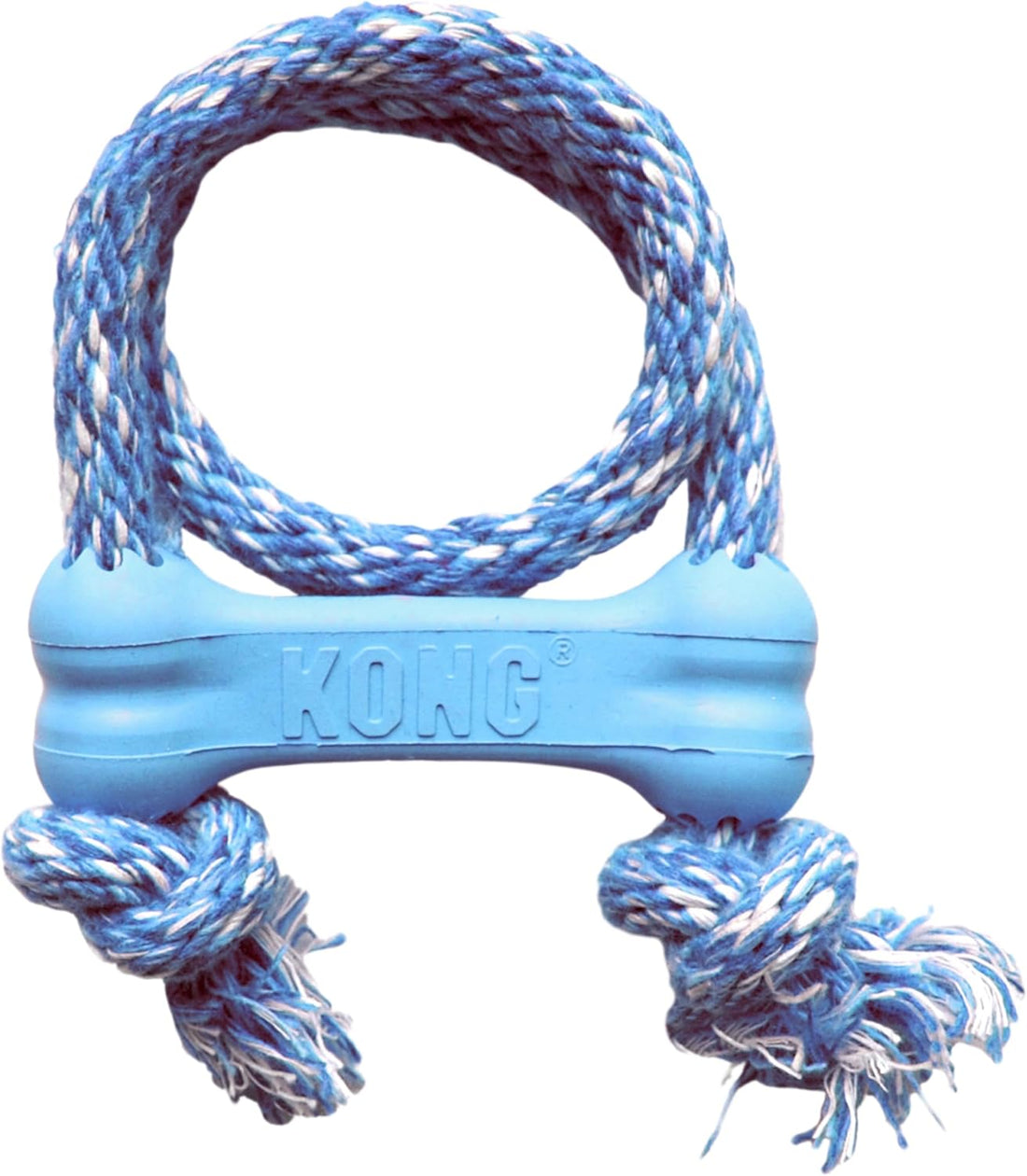 KONG Puppy Goodie Bone with Rope, Natural Rubber, for XS Puppies