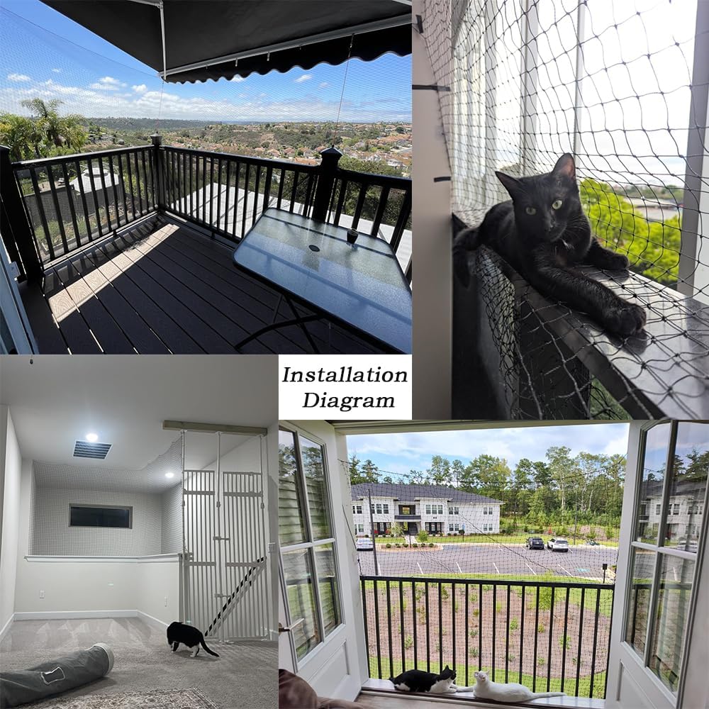 JUNFLYING Cat Balcony Netting