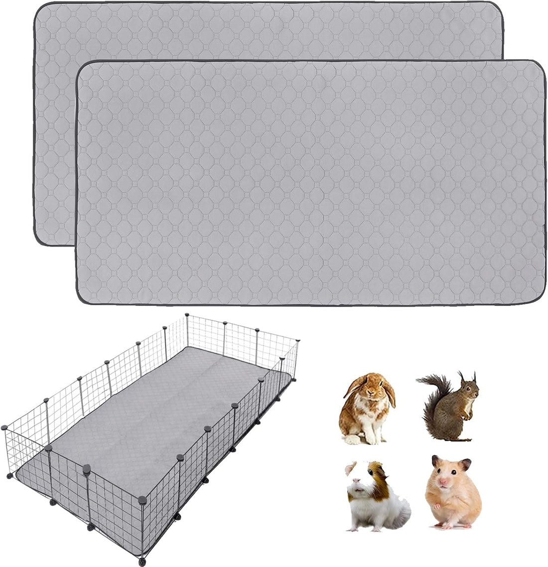 2Pack Guinea Pig Cage Liners, 24''X48'' Washable Guinea Pig Pee Pads