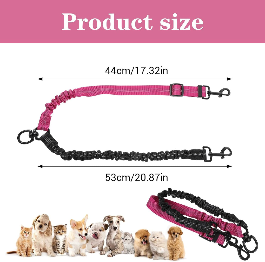 Double Dog Leash, 360° Swivel No Tangle Dual Lead for Two Size Dog