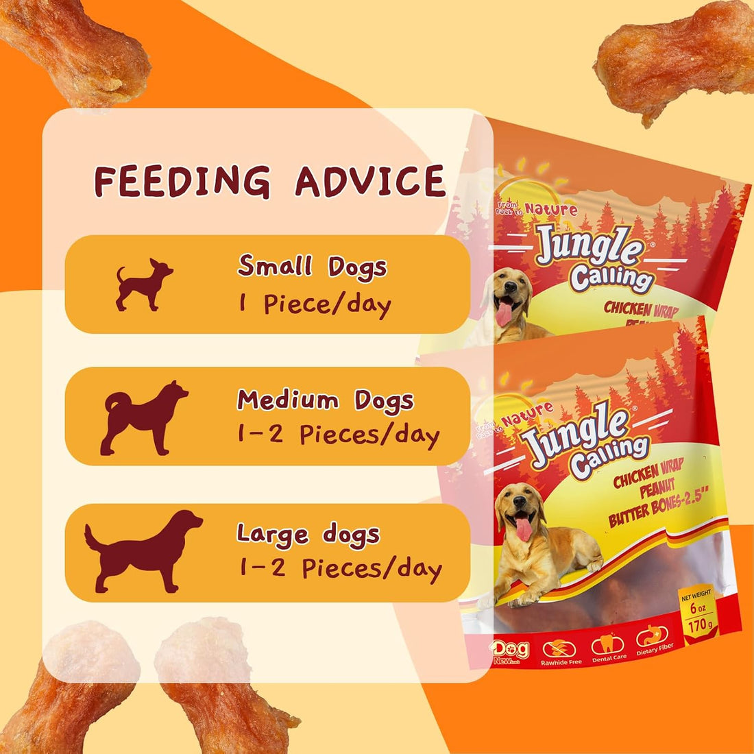 Jungle Calling Rawhide Free Dog Chew Treats