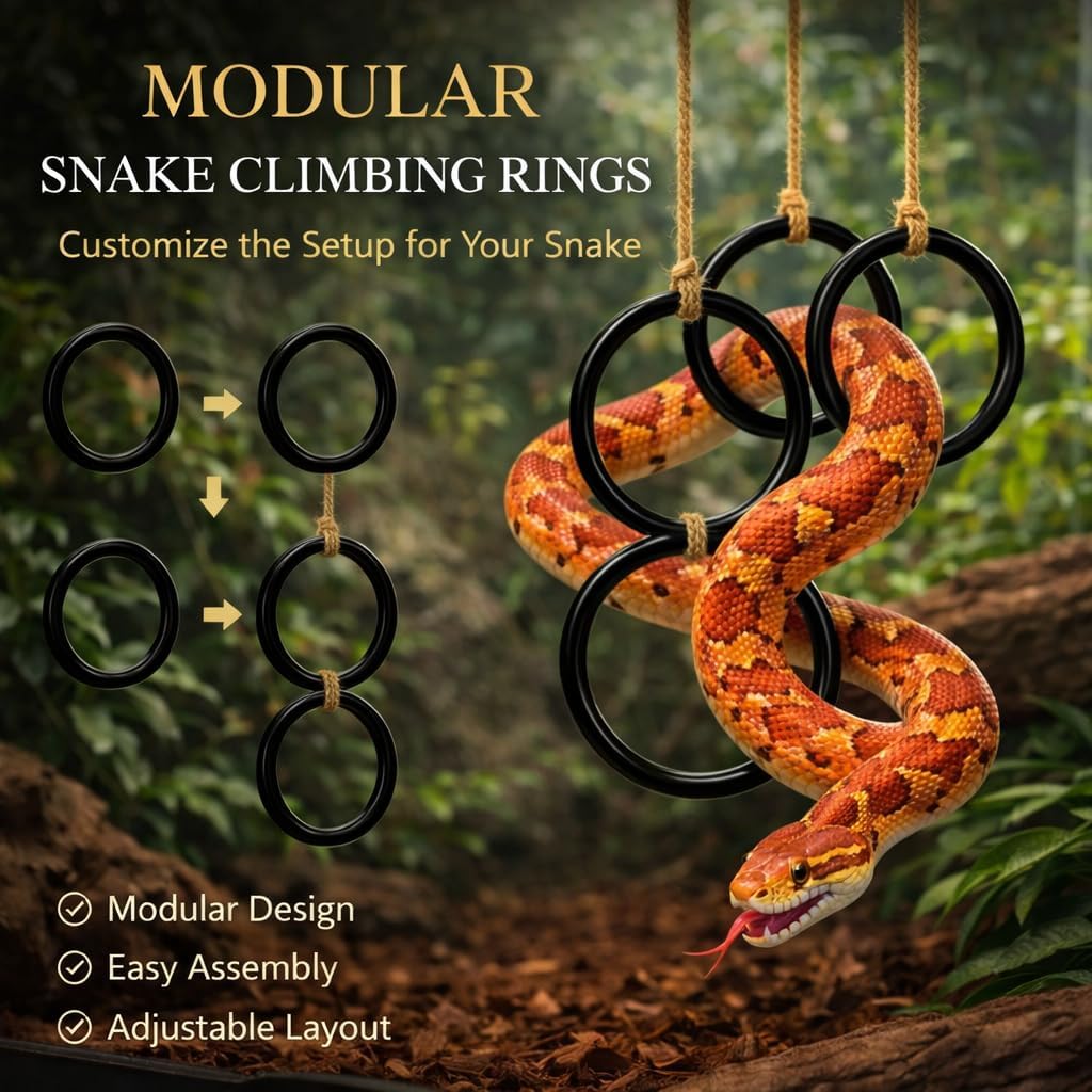 2PCS Snake Climbing Rings for Ball Python