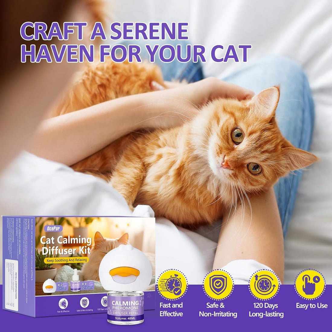 OcePor Cat Calming Diffuser 4 Refill Solutions