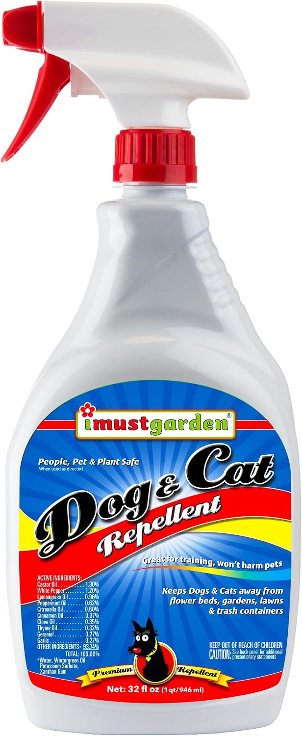 IMUSTGARDEN Dog & Cat Repellent: Stops Chewing, Natural, Pet Safe