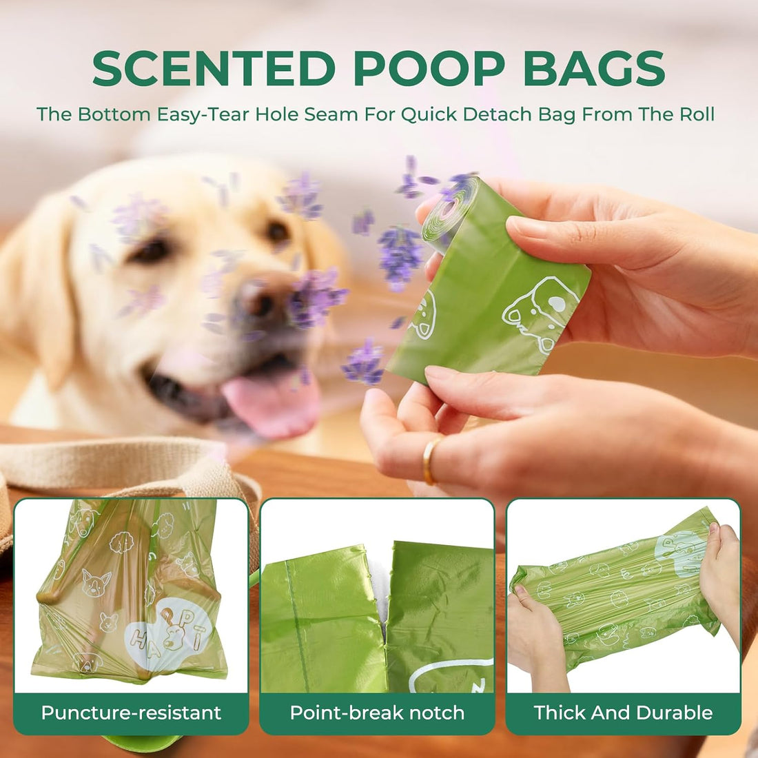 Dyforce 600 Count Dog Poop Bags Rolls with Dispenser