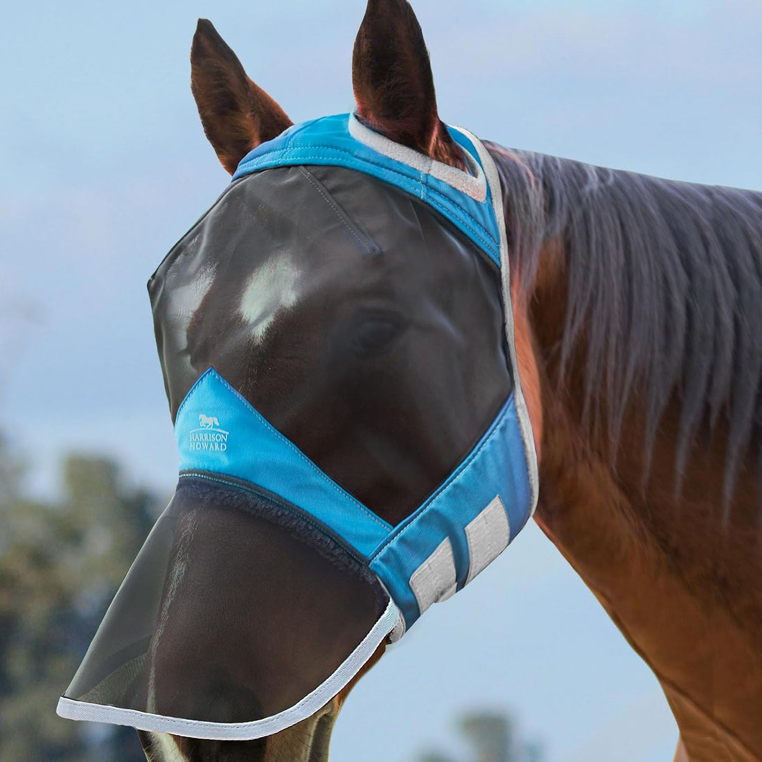 Harrison Howard CareMaster Pro Luminous Horse Fly Mask Large Eye