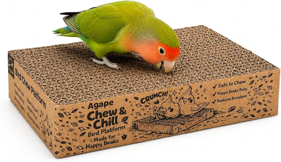 Agape Parrot Chew Toy, Shreddable Cardboard Bird Platform