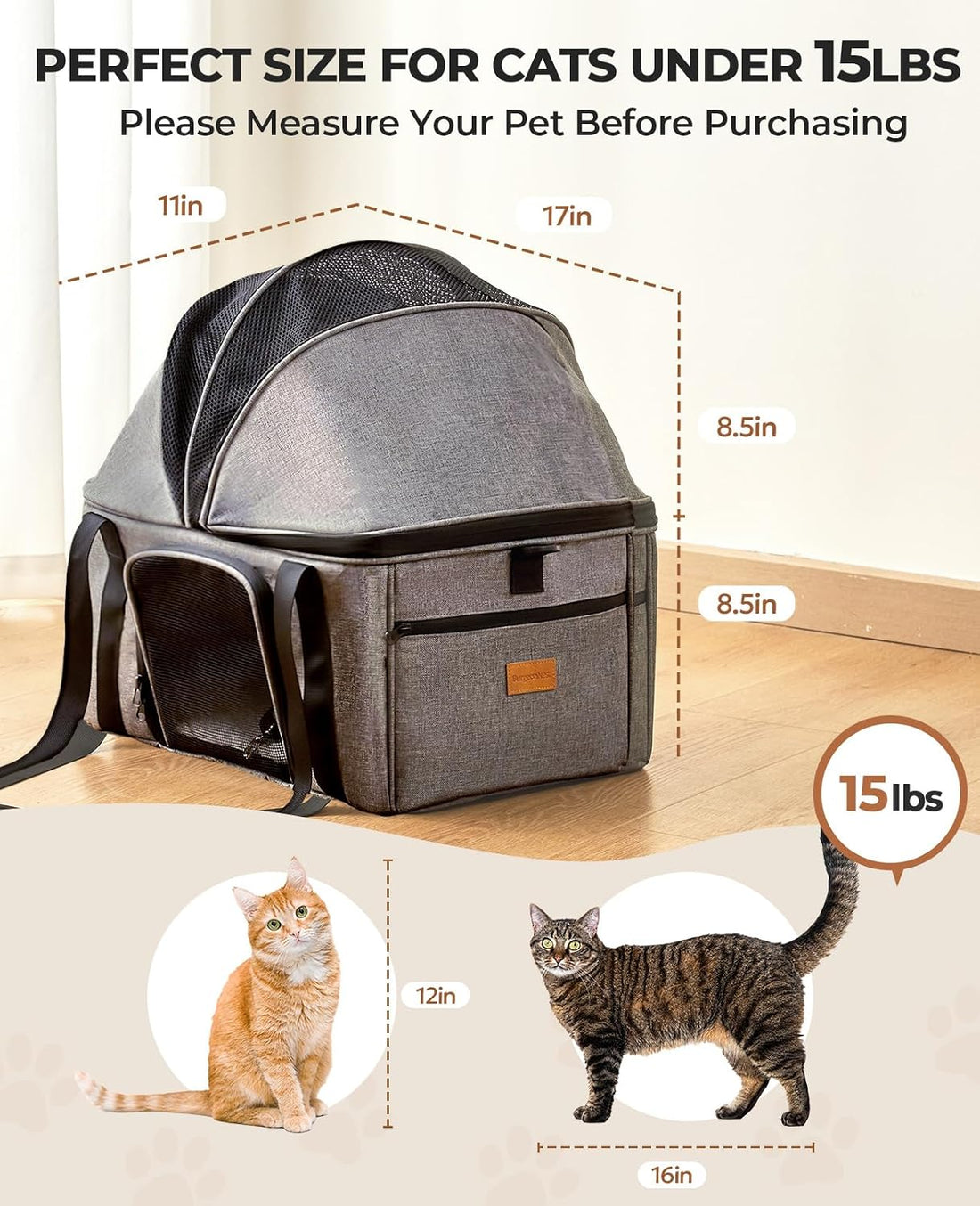 BurgeonNest Top-Expandable Large Cat Carrier