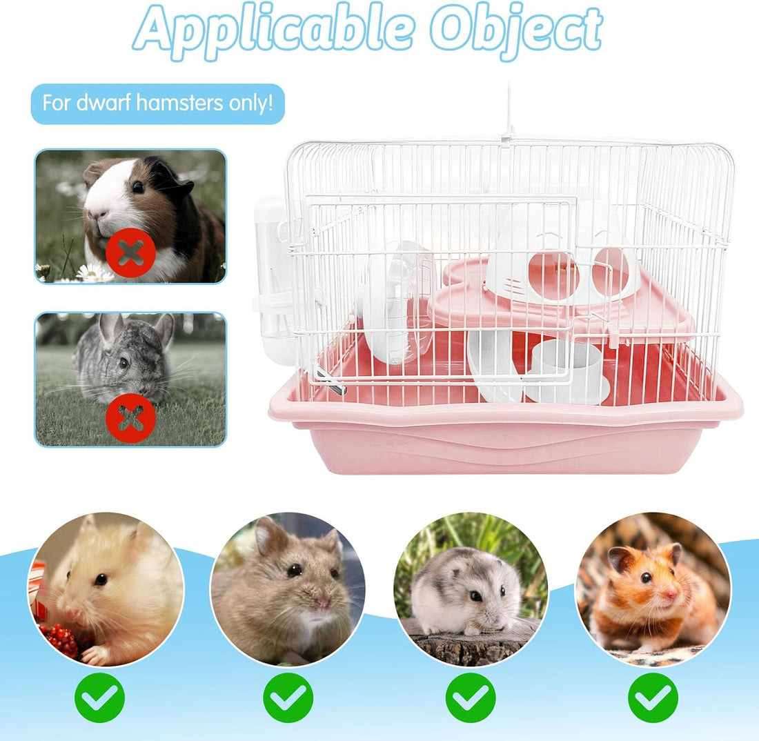 PINVNBY Dwarf Hamster Cage, Small Animal Cages