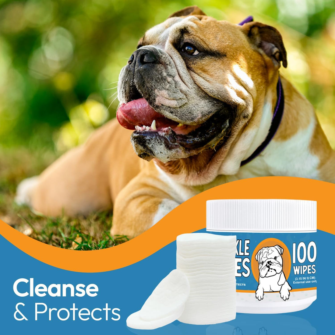 Bulldog Wrinkle Wipes for Dogs