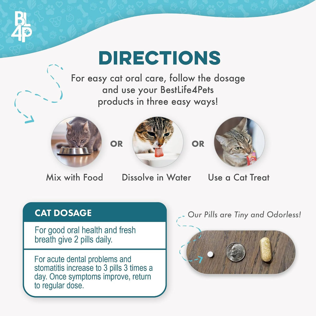 Cat Dental Care Supplement for Bad Breath, Tartar & Gum Support