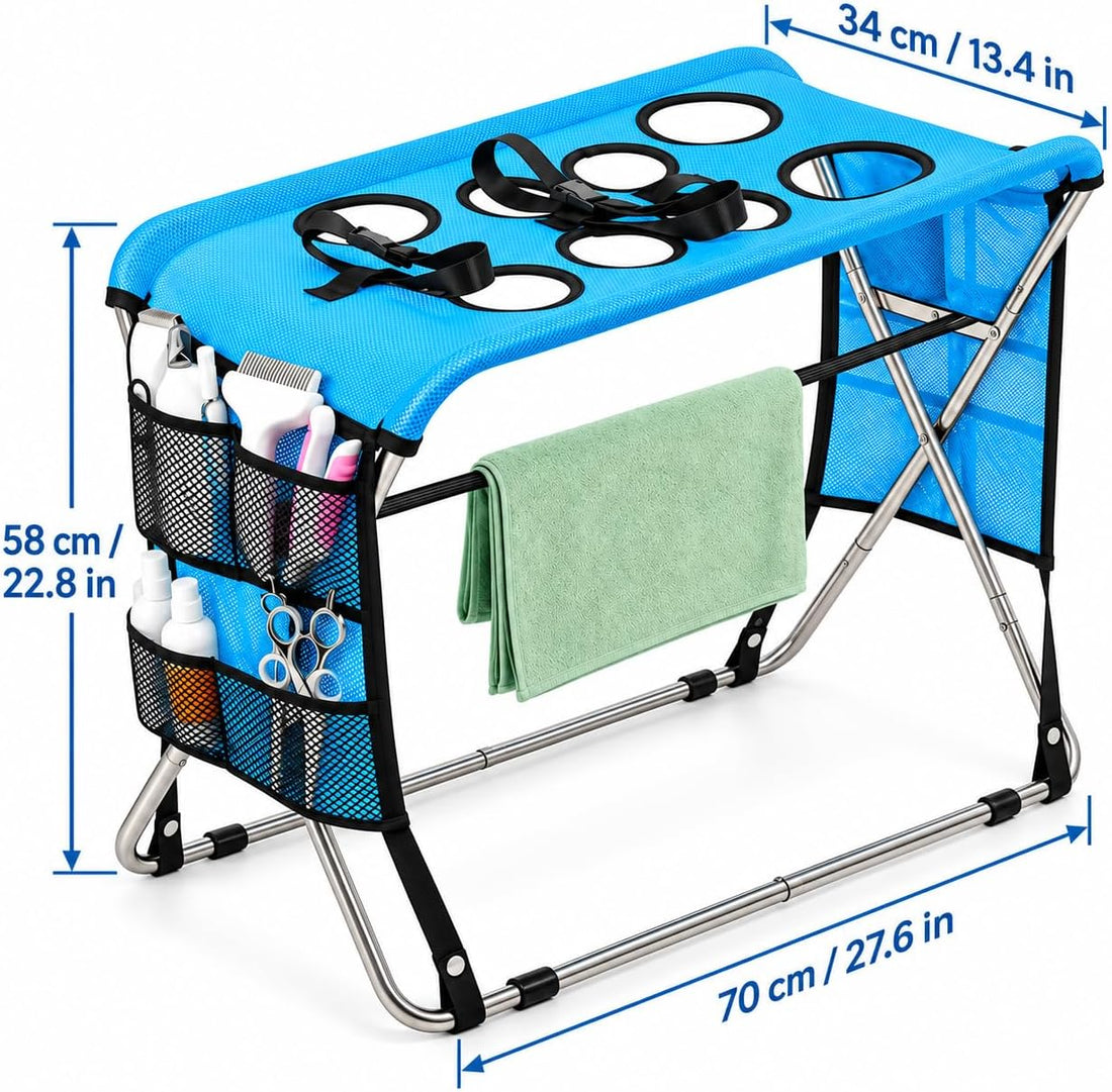 Dog Grooming Hammock Stand, Ground Support, Stainless Steel Frame